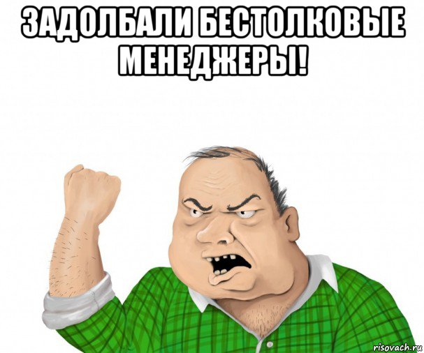 задолбали бестолковые менеджеры! , Мем мужик