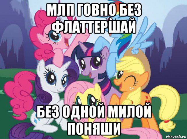 млп говно без флаттершай без одной милой поняши, Мем My little pony