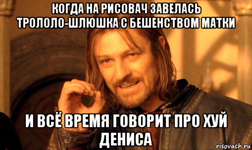 когда на рисовач завелась трололо-шлюшка с бешенством матки и всё время говорит про хуй дениса, Мем Нельзя просто так взять и (Боромир мем)