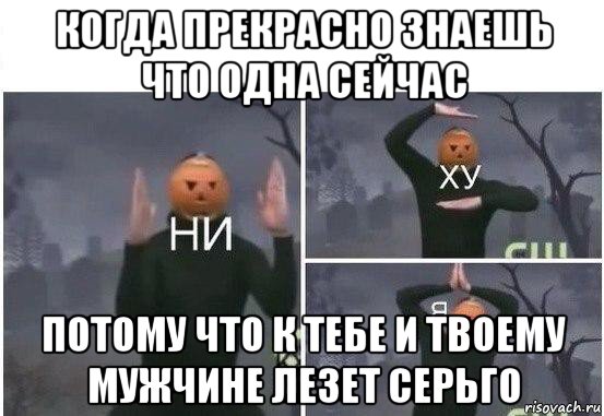 когда прекрасно знаешь что одна сейчас потому что к тебе и твоему мужчине лезет серьго, Мем  Ни ху Я