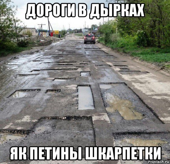 дороги в дырках як петины шкарпетки, Мем Осетинские дороги