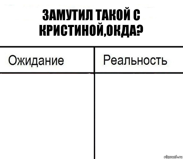 Замутил такой с Кристиной,окда?  , Комикс  Ожидание - реальность