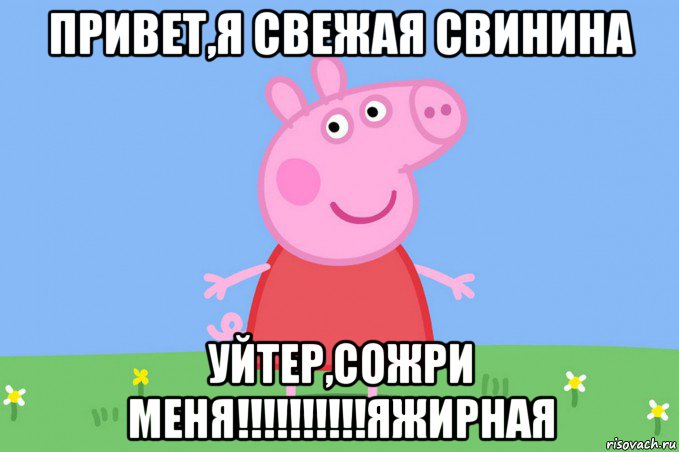 привет,я свежая свинина уйтер,сожри меня!!!!!!!!!!яжирная, Мем Пеппа