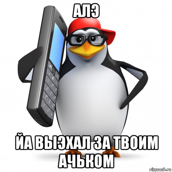 алэ йа выэхал за твоим ачьком, Мем   Пингвин звонит