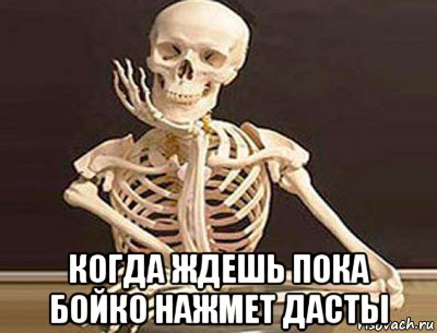  когда ждешь пока бойко нажмет дасты, Мем скелет