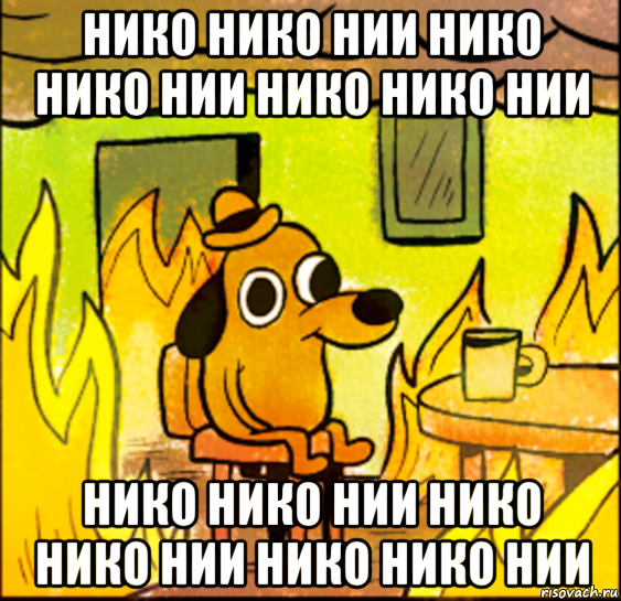нико нико нии нико нико нии нико нико нии нико нико нии нико нико нии нико нико нии, Мем СОБАКА В ОГНЕ