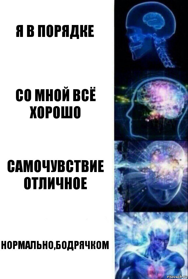 Я в порядке Со мной всё хорошо Самочувствие отличное Нормально,бодрячком, Комикс  Сверхразум