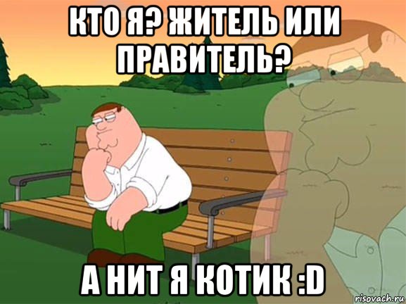 кто я? житель или правитель? а нит я котик :d, Мем Задумчивый Гриффин