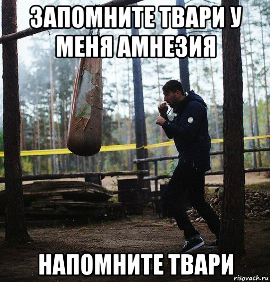 запомните твари у меня амнезия напомните твари, Мем Запомните твари
