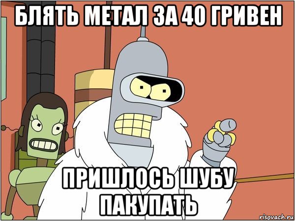 блять метал за 40 гривен пришлось шубу пакупать, Мем Бендер