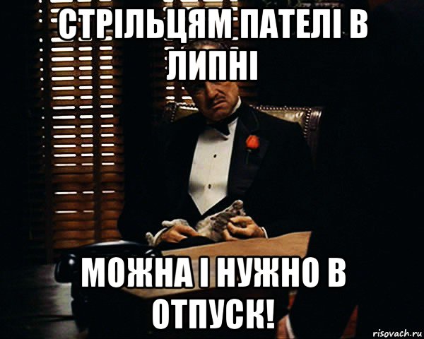 стрільцям пателі в липні можна і нужно в отпуск!, Мем Дон Вито Корлеоне