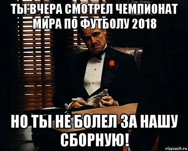 ты вчера смотрел чемпионат мира по футболу 2018 но ты не болел за нашу сборную!, Мем Дон Вито Корлеоне