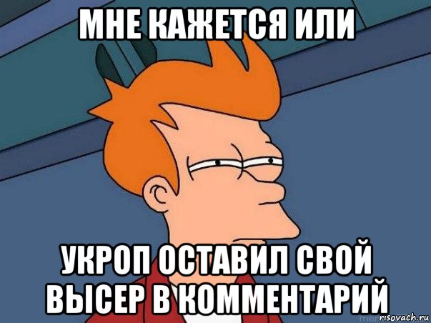 мне кажется или укроп оставил свой высер в комментарий, Мем  Фрай (мне кажется или)