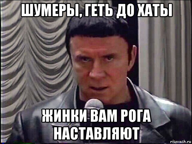 шумеры, геть до хаты жинки вам рога наставляют