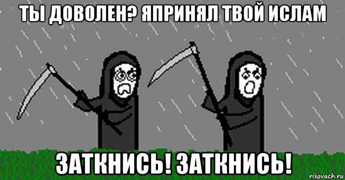 ты доволен? япринял твой ислам заткнись! заткнись!