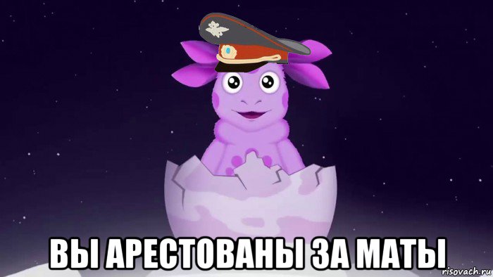  вы арестованы за маты, Мем Лунтик милиционер