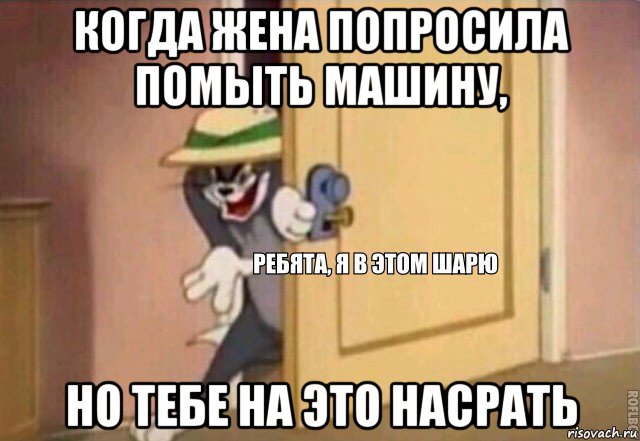 когда жена попросила помыть машину, но тебе на это насрать, Мем    Ребята я в этом шарю