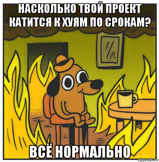 насколько твой проект катится к хуям по срокам? всё нормально