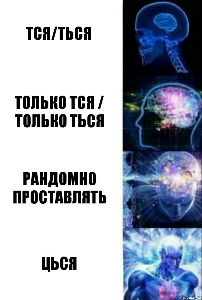 тся/ться только тся / только ться рандомно проставлять ЦЬСЯ, Комикс  Сверхразум