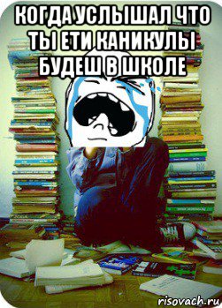 когда услышал что ты ети каникулы будеш в школе , Мем Типовий десятикласник