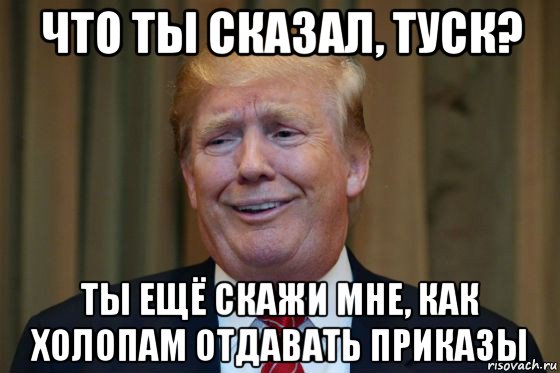 что ты сказал, туск? ты ещё скажи мне, как холопам отдавать приказы