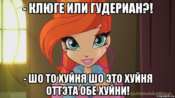 - клюге или гудериан?! - шо то хуйня шо это хуйня оттэта обе хуйни!, Мем Винкс