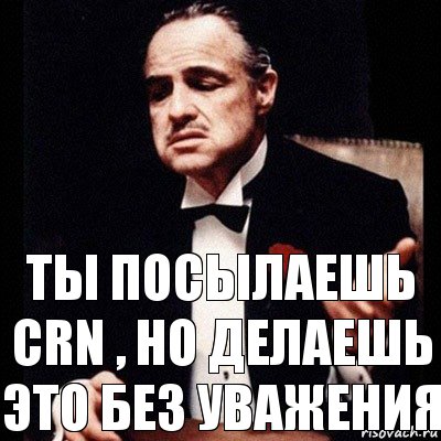 ты посылаешь CRN , но делаешь это без уважения