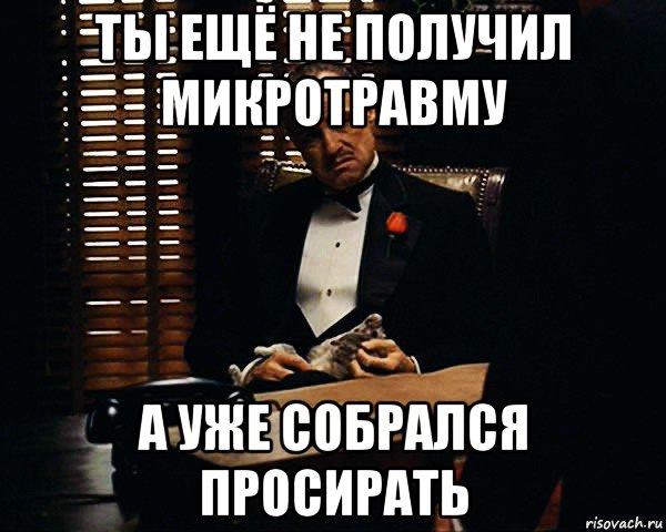 ты ещё не получил микротравму а уже собрался просирать, Мем Дон Вито Корлеоне