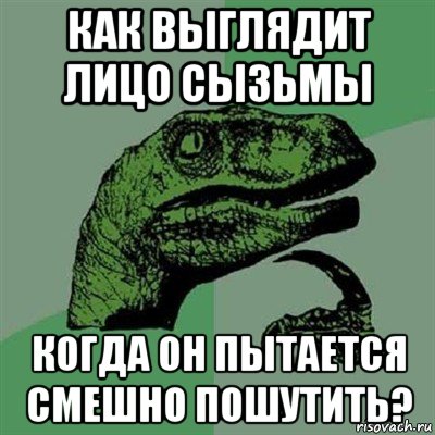 как выглядит лицо сызьмы когда он пытается смешно пошутить?, Мем Филосораптор