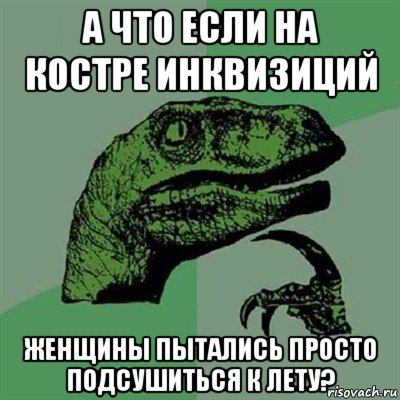 а что если на костре инквизиций женщины пытались просто подсушиться к лету?, Мем Филосораптор