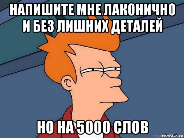 напишите мне лаконично и без лишних деталей но на 5000 слов, Мем  Фрай (мне кажется или)