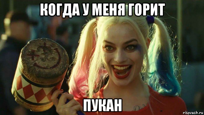 когда у меня горит пукан, Мем    Harley quinn