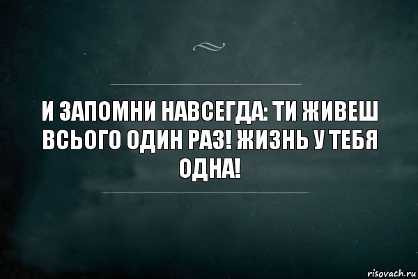 и запомни навсегда: ти живеш всього один раз! жизнь у тебя одна!, Комикс Игра Слов