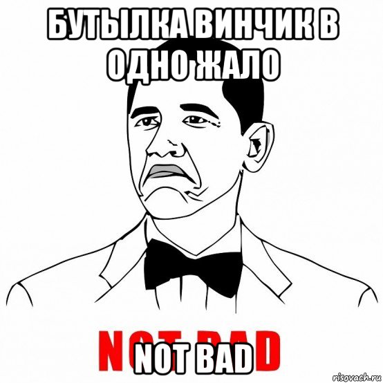 бутылка винчик в одно жало not bad, Мем  Not bad