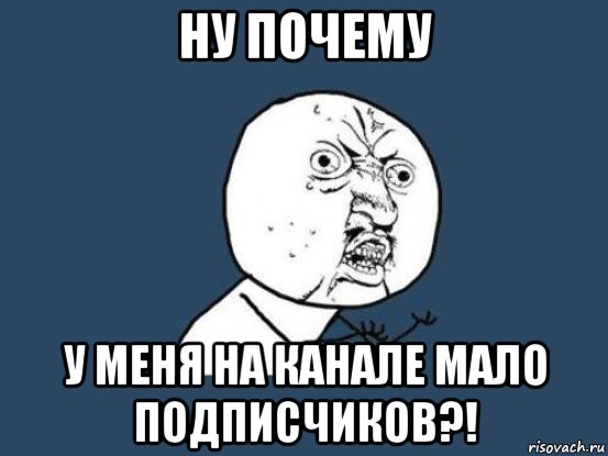 ну почему у меня на канале мало подписчиков?!, Мем Ну почему