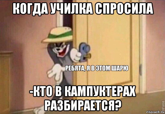 когда училка спросила -кто в кампуктерах разбирается?, Мем    Ребята я в этом шарю