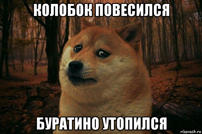 колобок повесился буратино утопился, Мем SAD DOGE