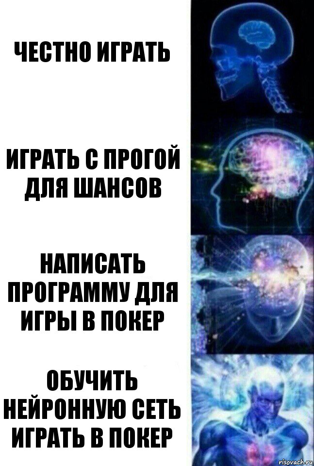 честно играть играть с прогой для шансов написать программу для игры в покер обучить нейронную сеть играть в покер, Комикс  Сверхразум