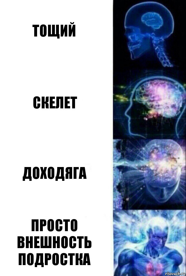 тощий скелет доходяга просто внешность подростка, Комикс  Сверхразум