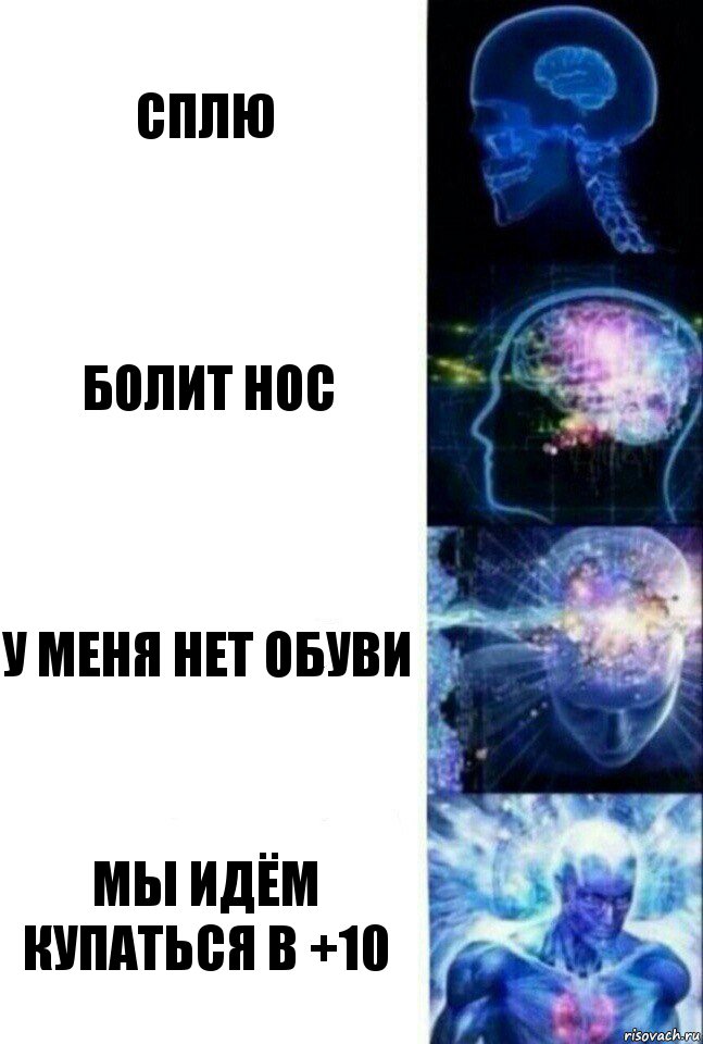 Сплю Болит нос У меня нет обуви Мы идём купаться в +10, Комикс  Сверхразум