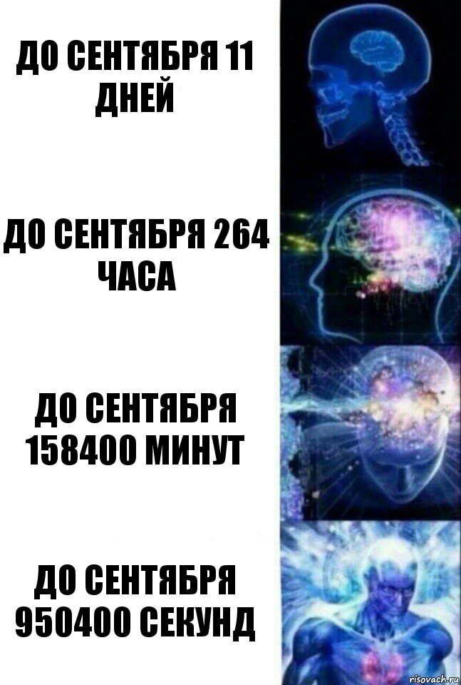 До сентября 11 дней до сентября 264 часа до сентября 158400 минут до сентября 950400 секунд, Комикс  Сверхразум