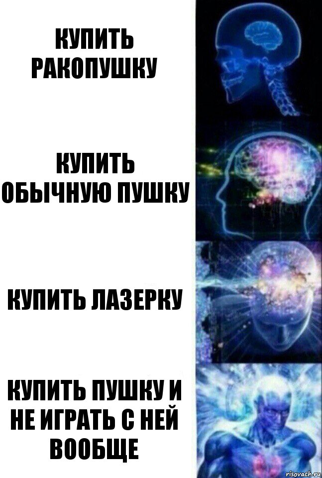 купить ракопушку купить обычную пушку купить лазерку купить пушку и не играть с ней вообще, Комикс  Сверхразум