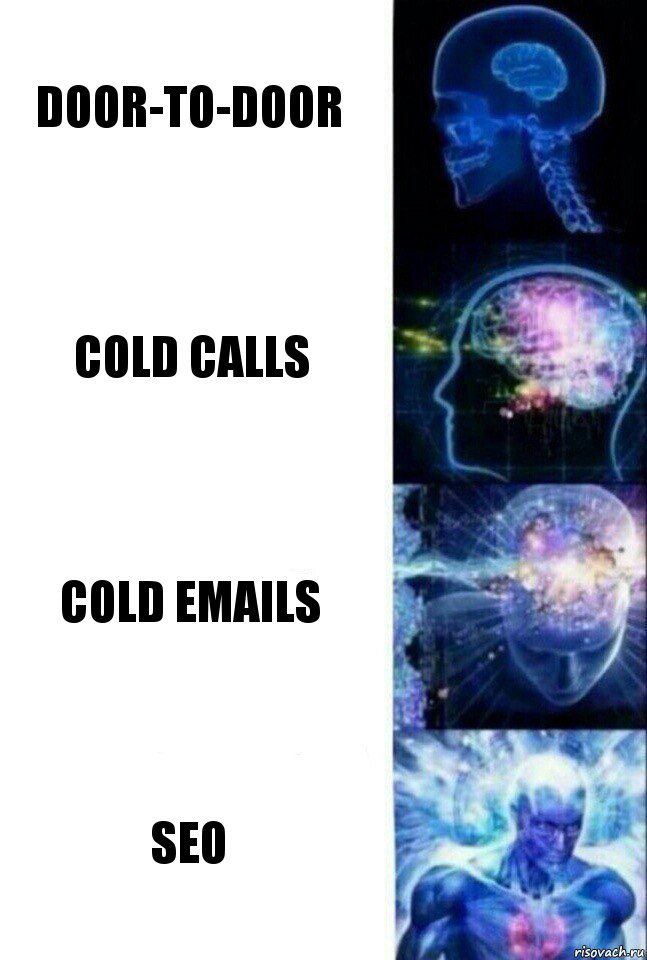 door-to-door cold calls cold emails SEO, Комикс  Сверхразум