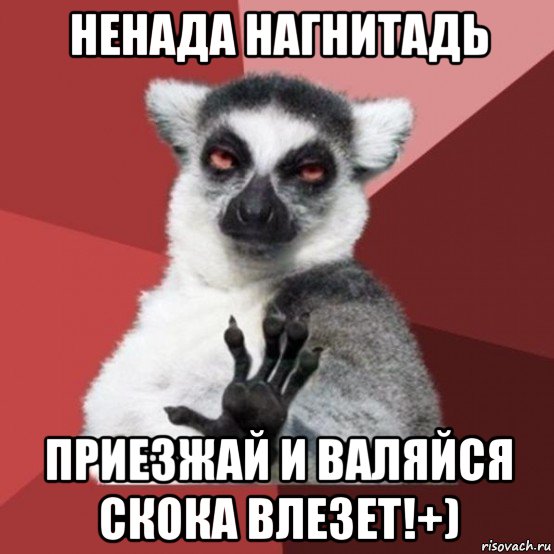 ненада нагнитадь приезжай и валяйся скока влезет!+), Мем Узбагойзя