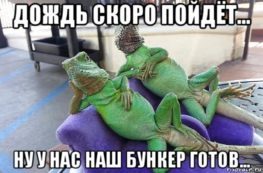 дождь скоро пойдёт... ну у нас наш бункер готов...