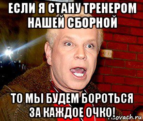 если я стану тренером нашей сборной то мы будем бороться за каждое очко!