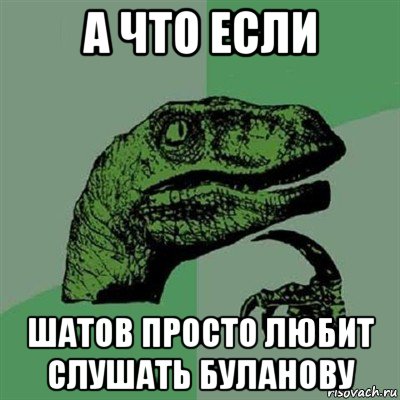 а что если шатов просто любит слушать буланову, Мем Филосораптор