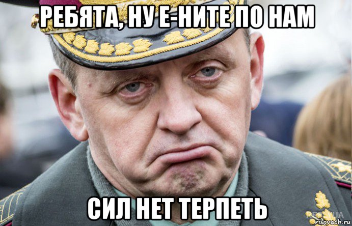 ребята, ну е-ните по нам сил нет терпеть, Мем Муженко