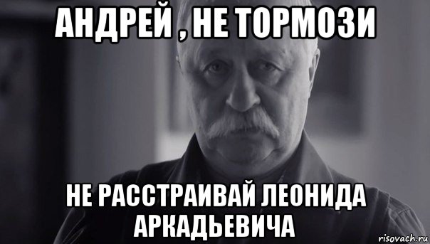 андрей , не тормози не расстраивай леонида аркадьевича, Мем Не огорчай Леонида Аркадьевича