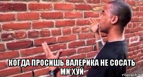 когда просишь валерика не сосать ми хуй, Мем Негр базарит со стеной ниче особенного